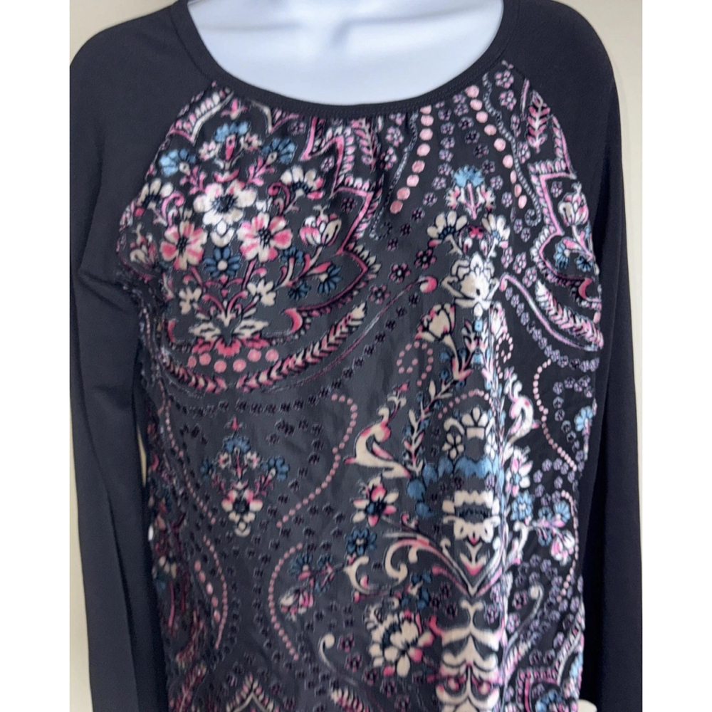 Karen Kane Black Rose Burnout Top Medium